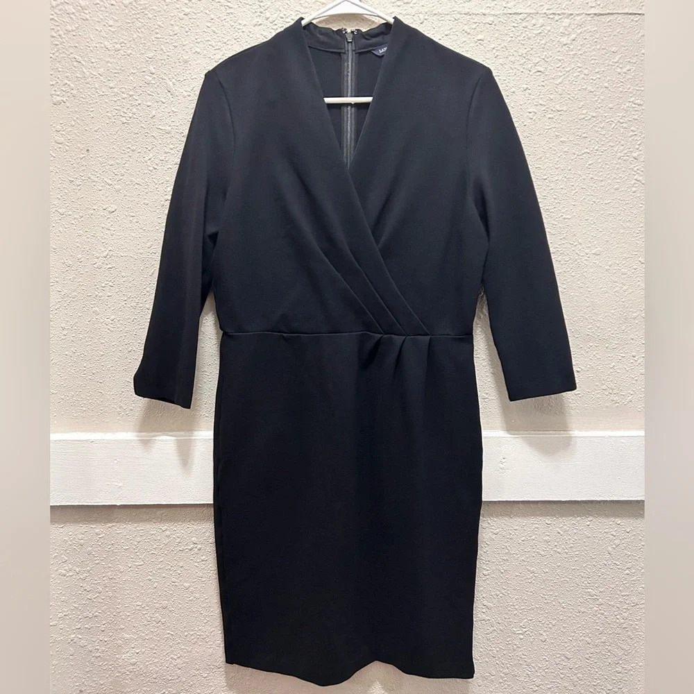 Lands' End Black 3/4 Sleeve Black Dress Size 10